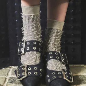 021132392 Fringe Style Low Crew Socks