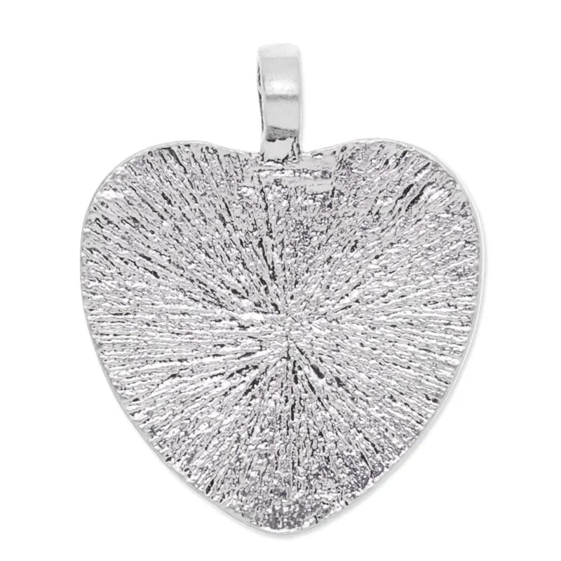 20 pieces Antique Silver Heart Zinc Alloy Cameo Cabochon Base Setting Pendants,Nickle and Lead free;fit 25*25mm cabochon