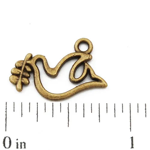 20*12mm Vintage antique bronze Zinc alloy Charms,peace dove,sold 400 pcs per pkg