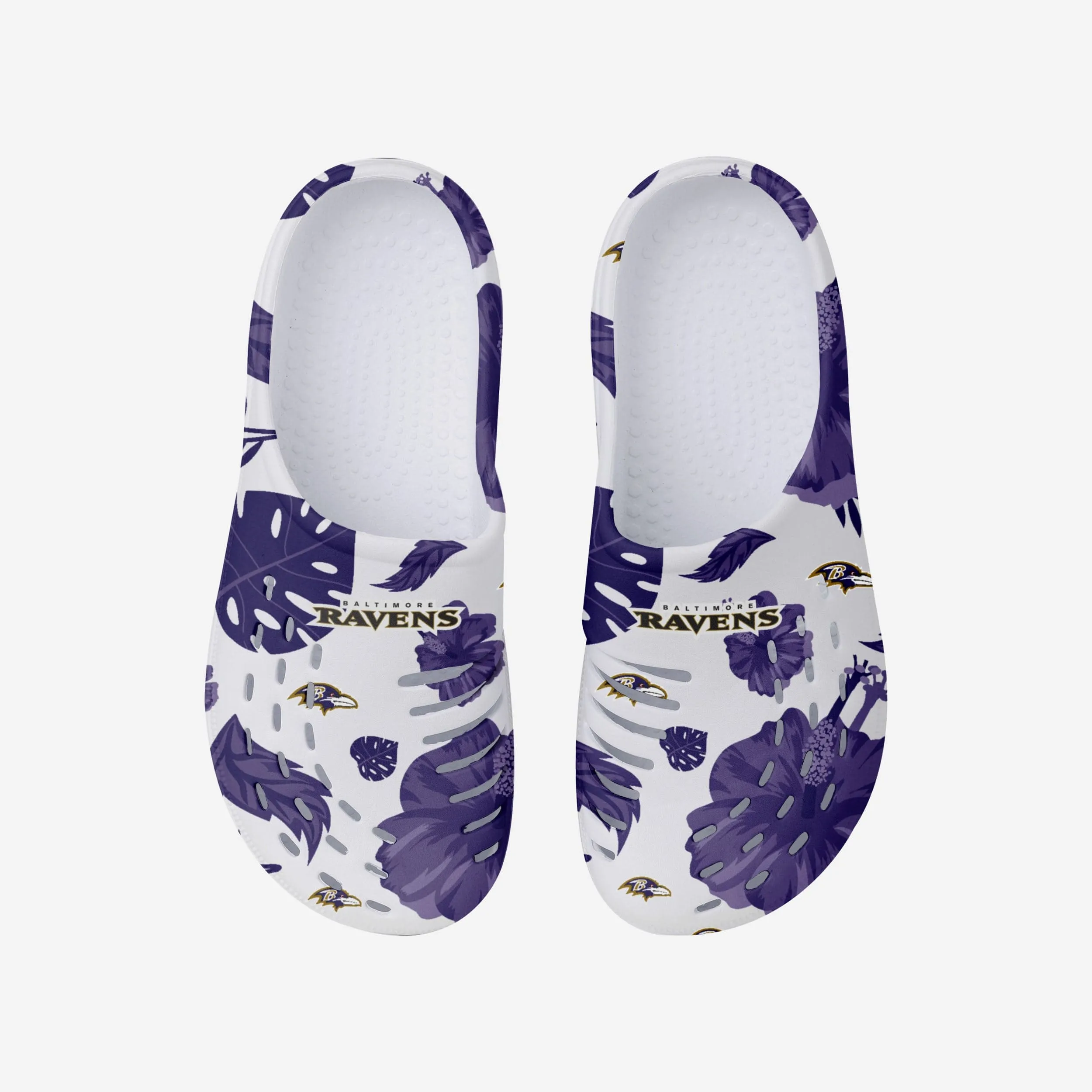 Baltimore Ravens Womens Floral White Clog