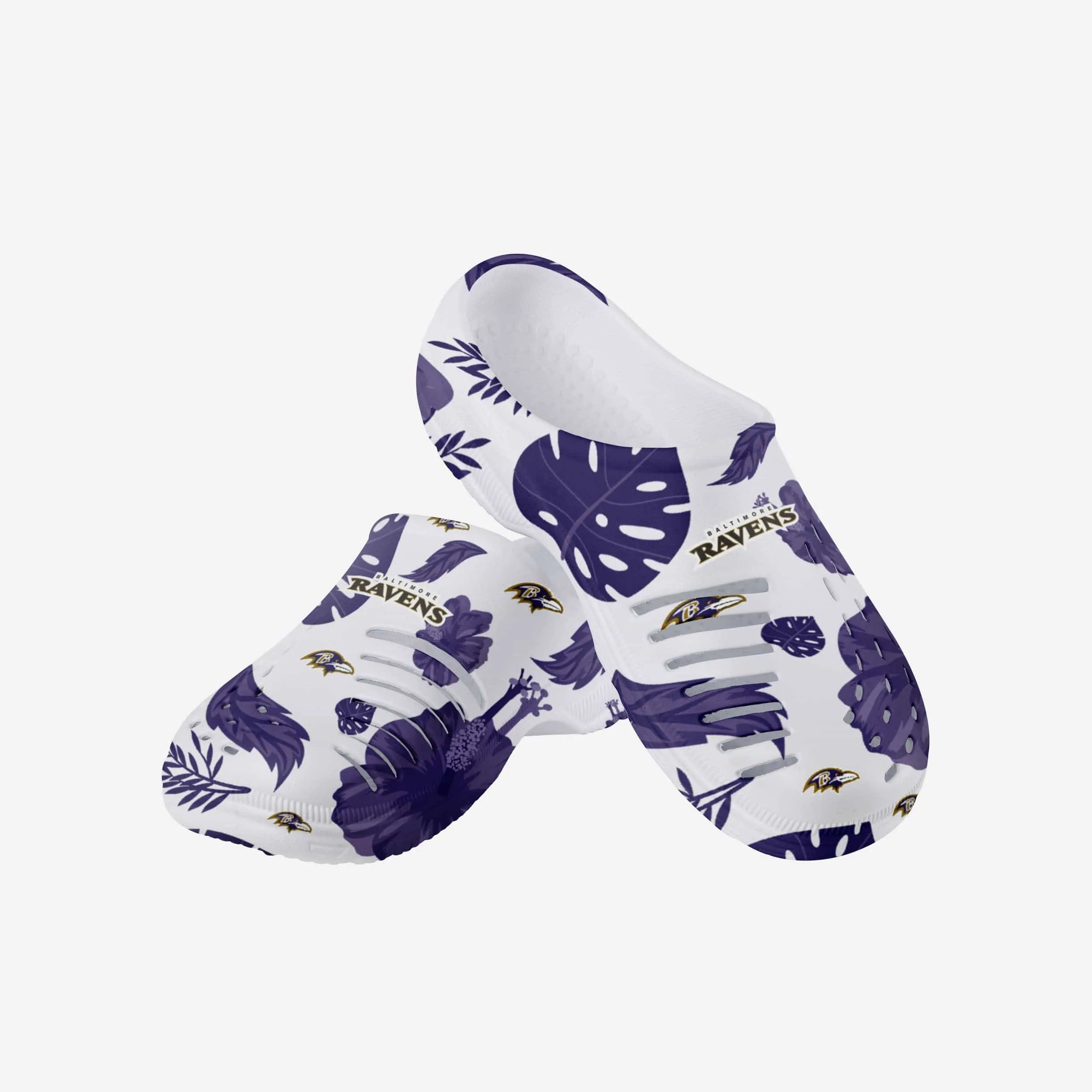 Baltimore Ravens Womens Floral White Clog