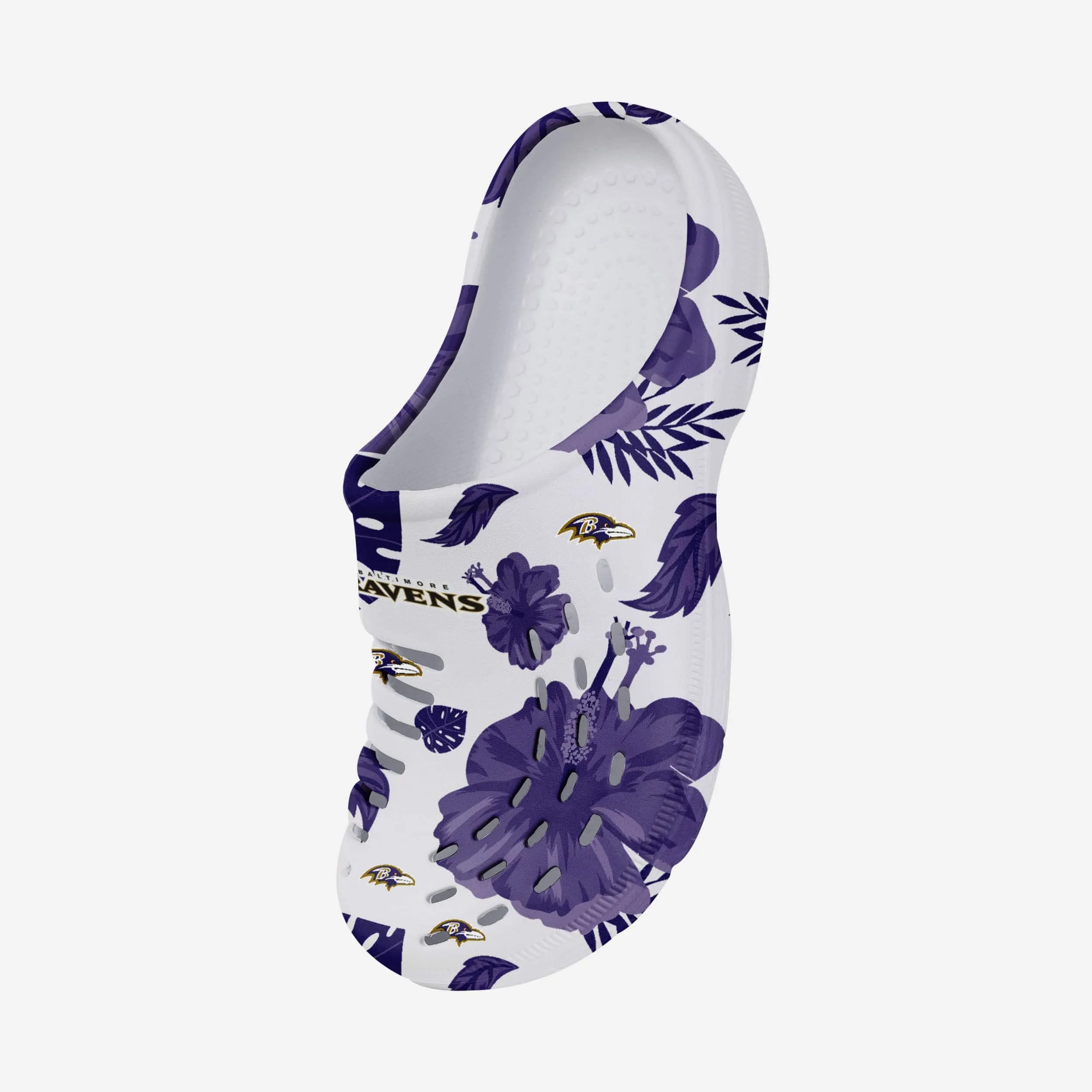 Baltimore Ravens Womens Floral White Clog