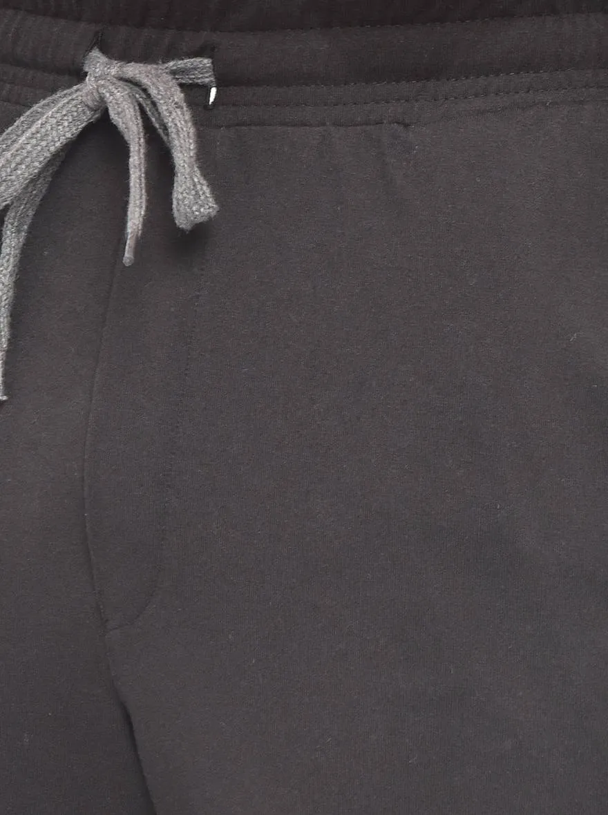 Black Solid Regular Fit Track Pant | Greenfibre
