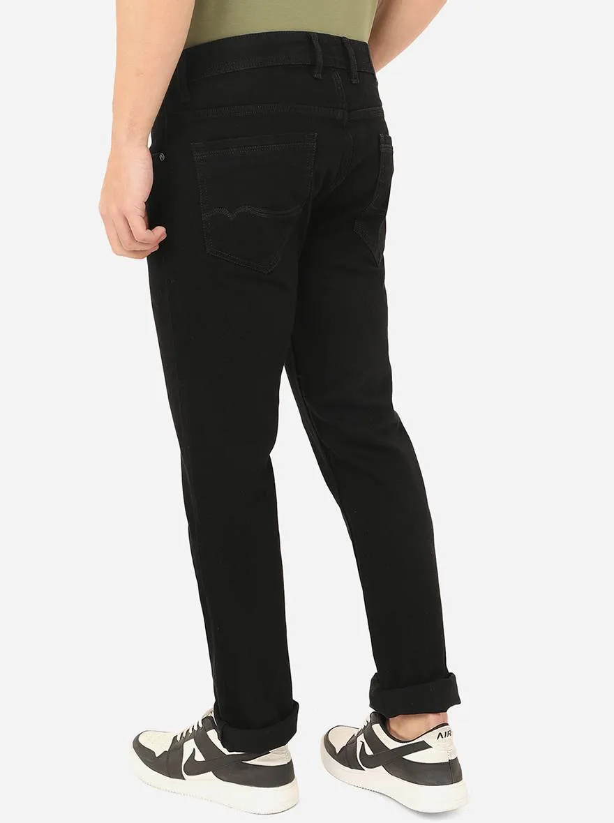 Black Solid Straight Fit Jeans | Greenfibre