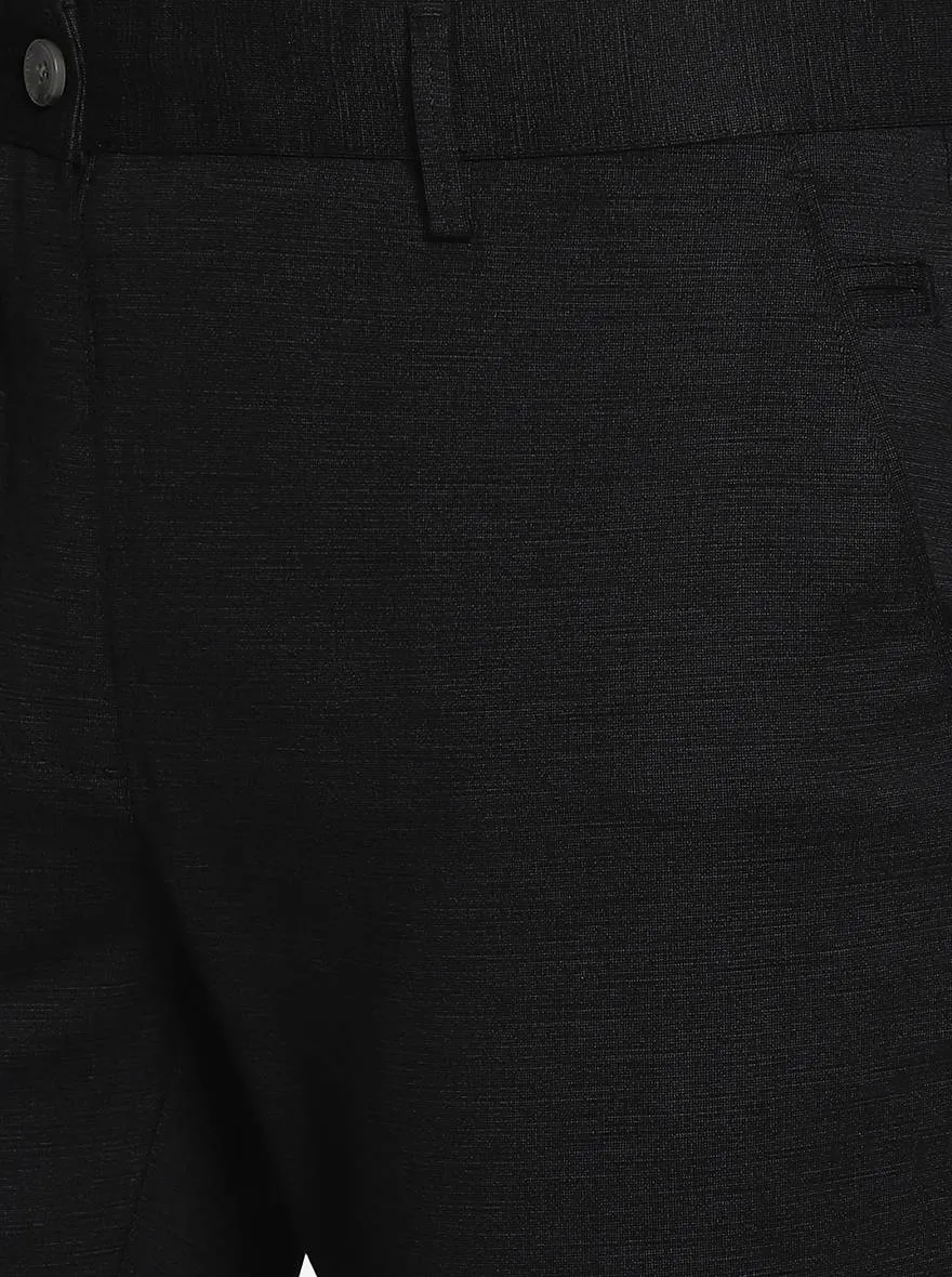 Black Solid Super Slim Fit Casual Trouser | Greenfibre