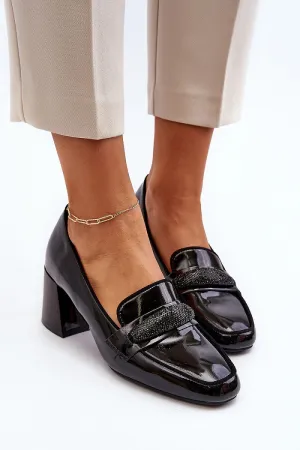 Block heel pumps