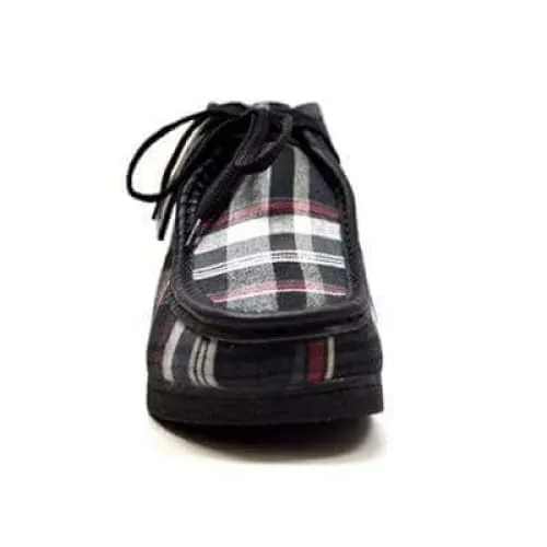 British Walkers New Castle Men's Black Plaid Leather and Suede Ankle Boots