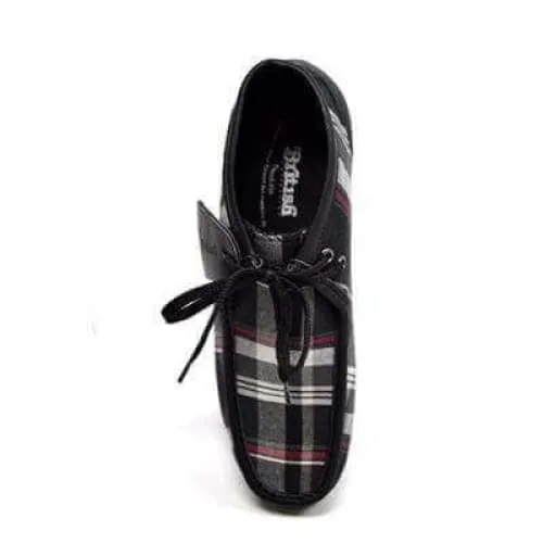 British Walkers New Castle Men's Black Plaid Leather and Suede Ankle Boots