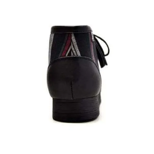 British Walkers New Castle Men's Black Plaid Leather and Suede Ankle Boots
