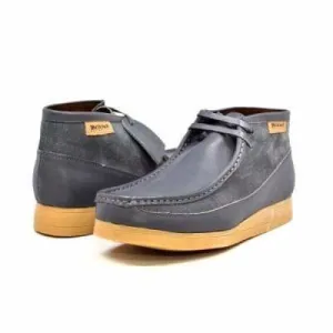 British Walkers New Castle Men's Gray Leather and Suede Ankle Boots