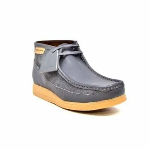 British Walkers New Castle Men's Gray Leather and Suede Ankle Boots