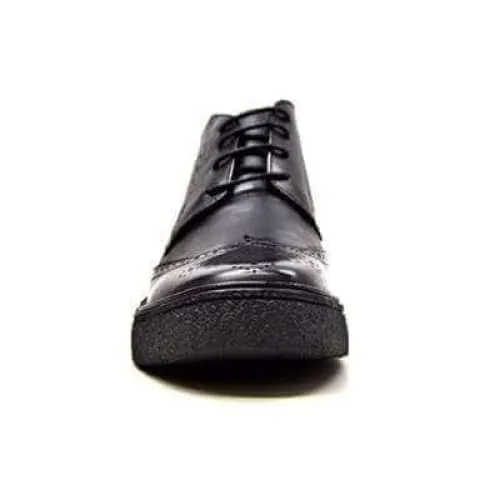 British Walkers Playboy Classic Wingtip Men's Black Leather TPR Ankle Boots