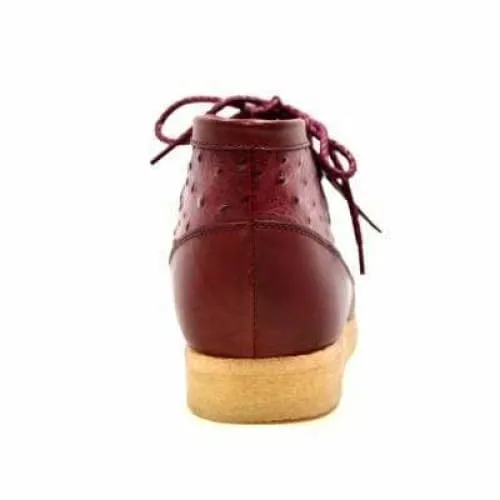 British Walkers Walker 100 Men's Burgundy Ostrich Leather Ankle Boots
