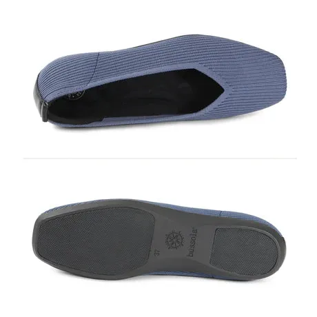 BUSSOLA VENUS SHADOW BLUE KNIT BALLET FLAT