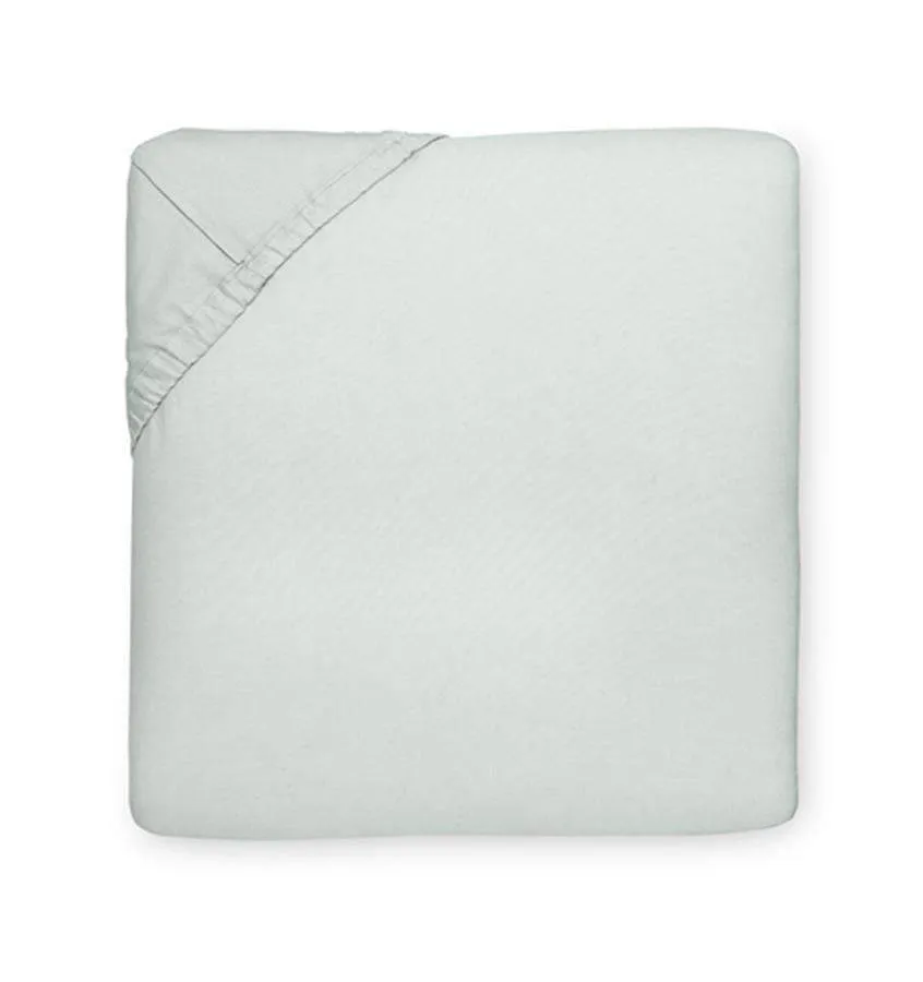 Celeste Percale Fitted Sheet by Sferra
