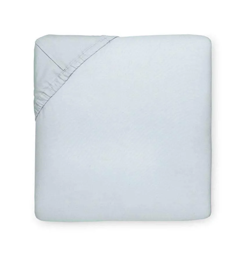 Celeste Percale Fitted Sheet by Sferra