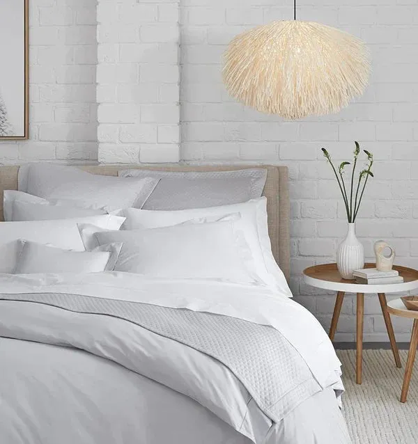 Celeste Percale Fitted Sheet by Sferra