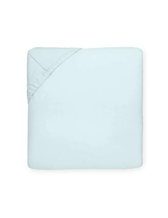 Celeste Percale Fitted Sheet by Sferra