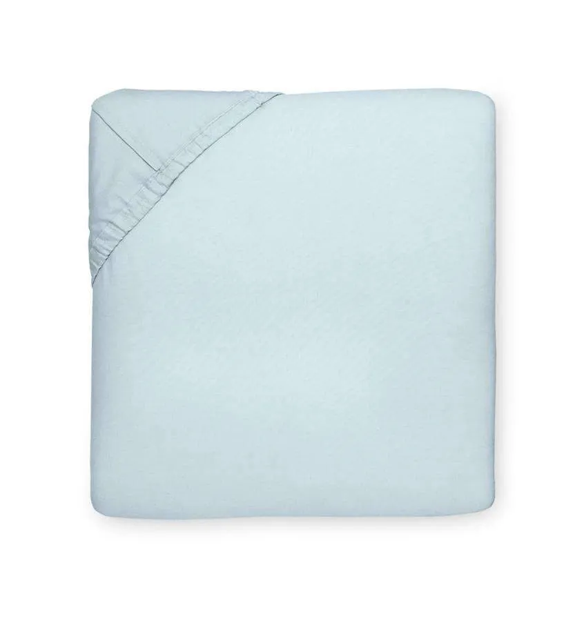Celeste Percale Fitted Sheet by Sferra