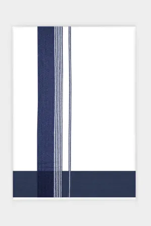 Charming Aabish - Navy Blue Smooth Cotton Double Layered Dhoti With Fancy Borders | Uathayam