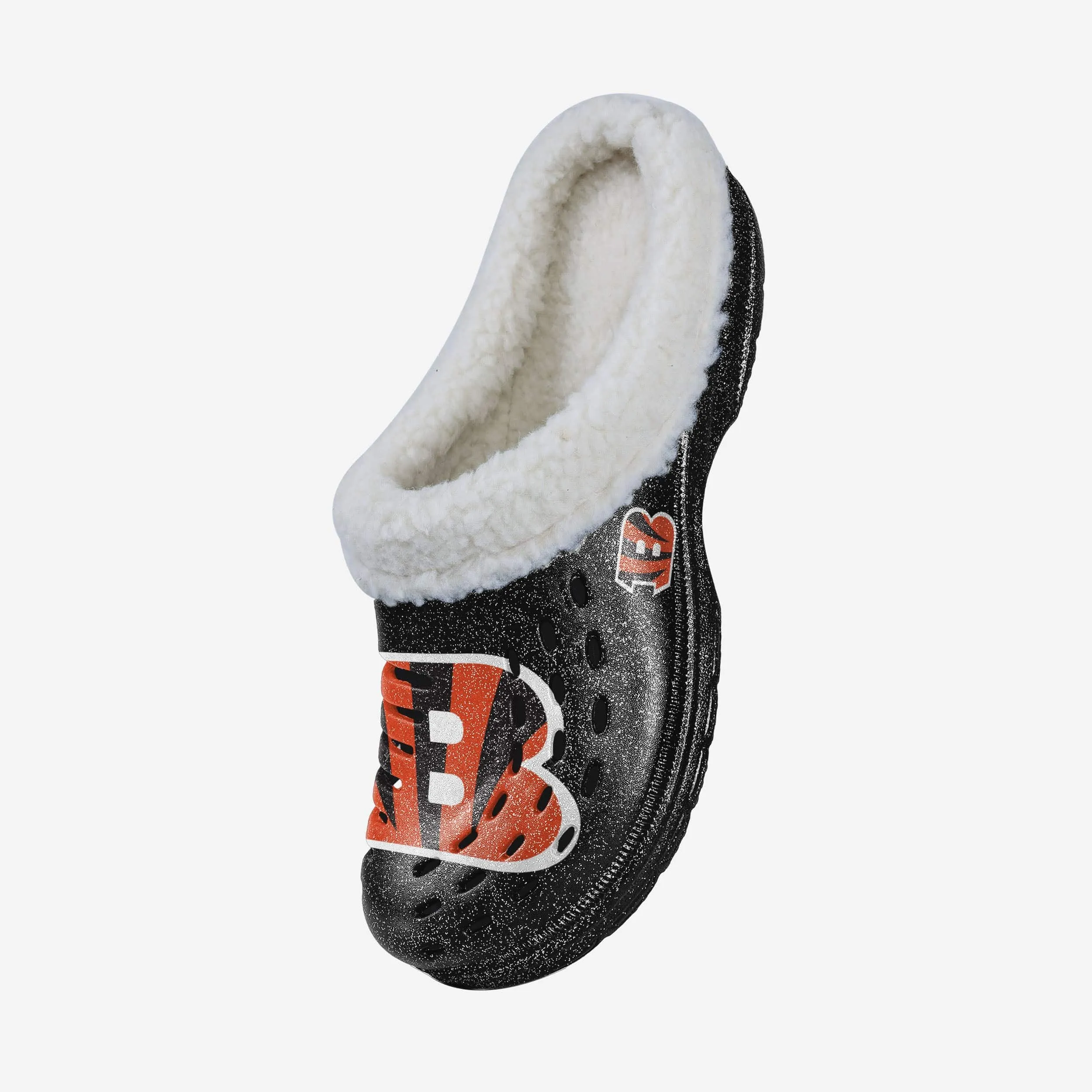 Cincinnati Bengals Womens Sherpa Lined Glitter Clog