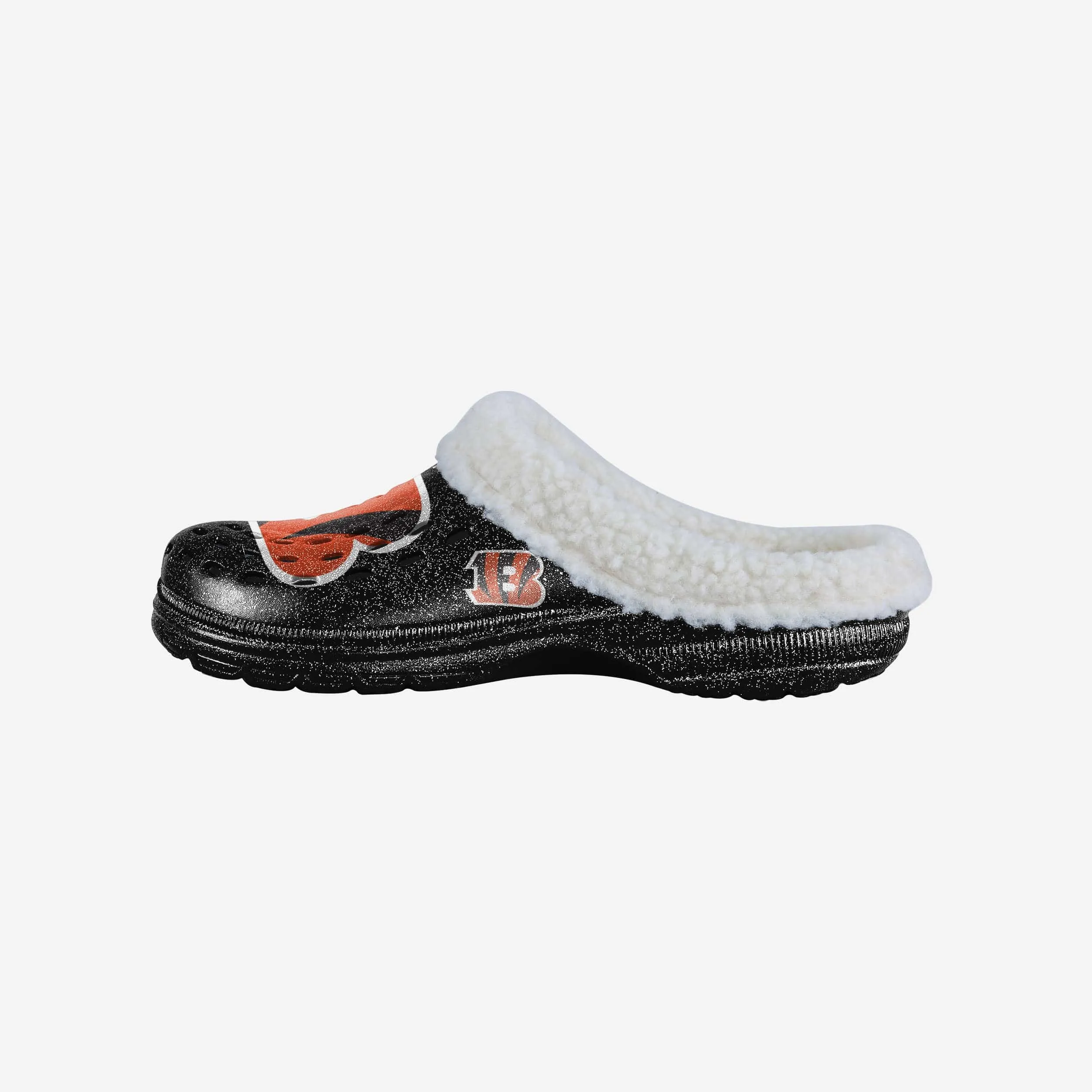 Cincinnati Bengals Womens Sherpa Lined Glitter Clog