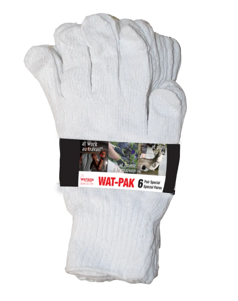 CL603-L Gloves Cotton White Knight 6 Pkg