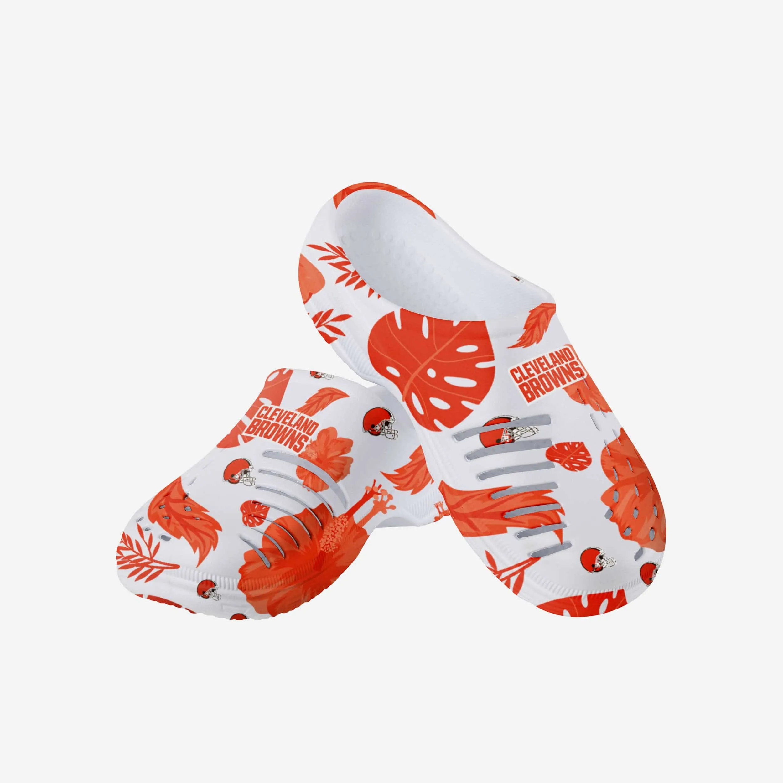 Cleveland Browns Womens Floral White Clog