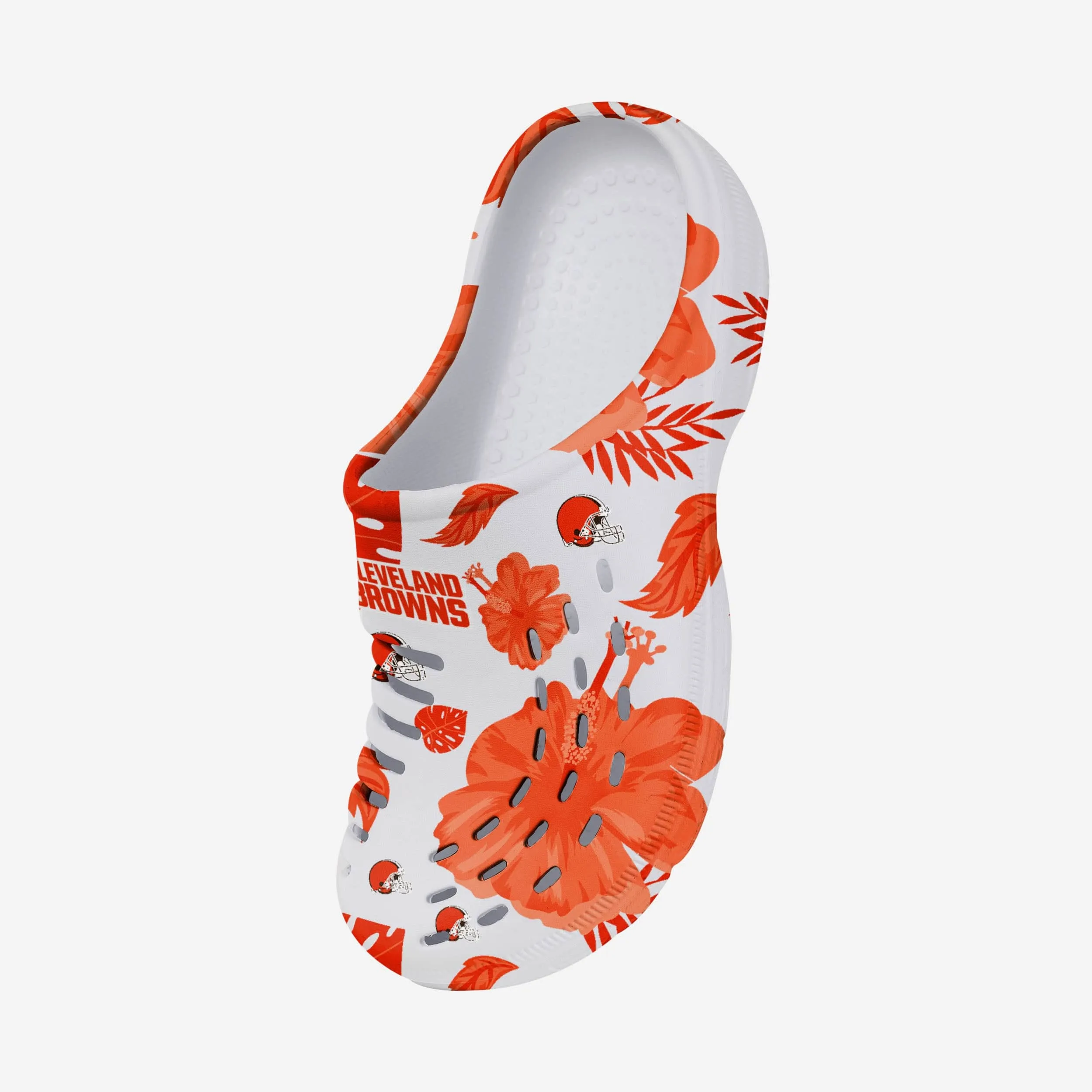 Cleveland Browns Womens Floral White Clog