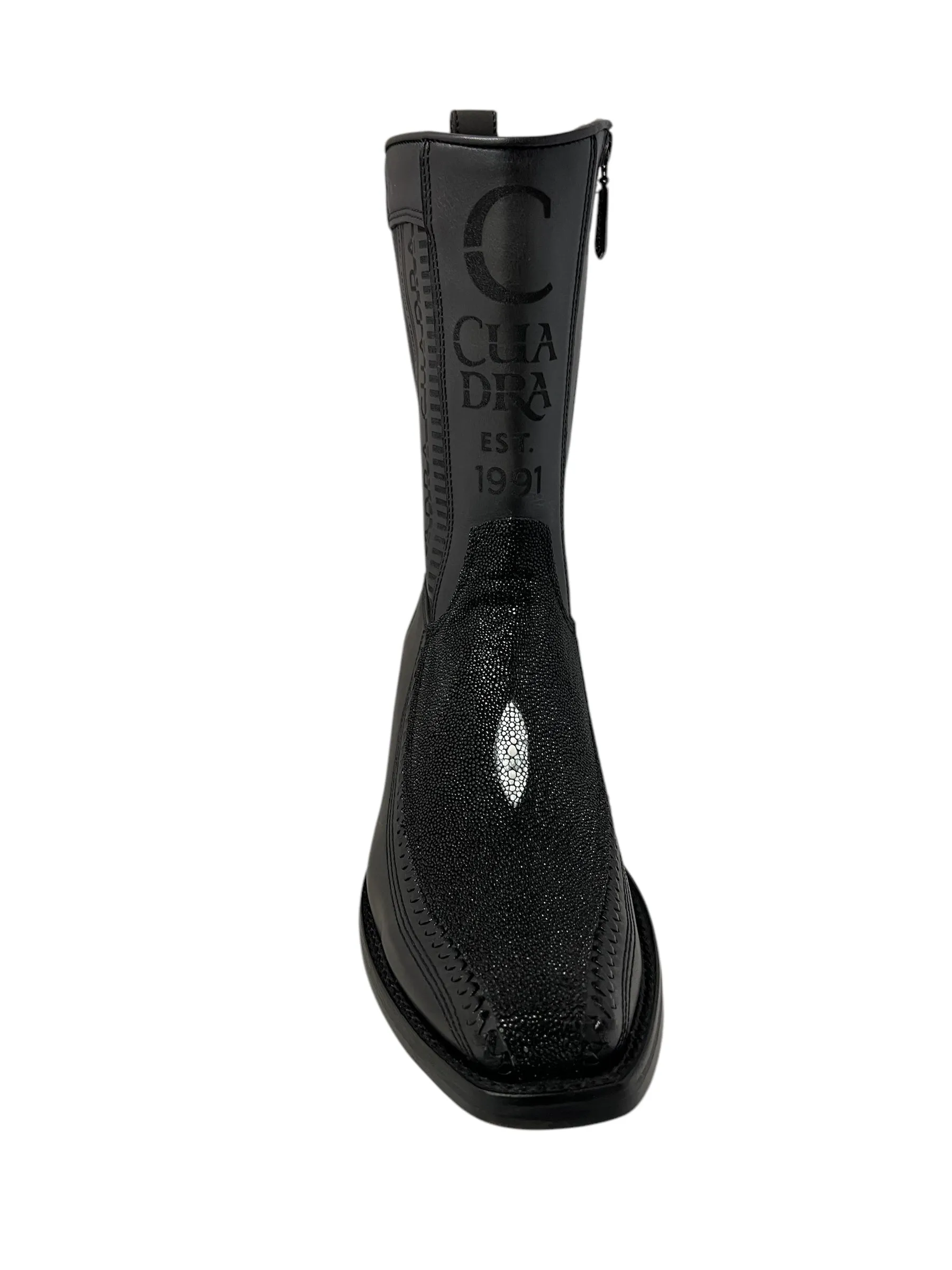 Cuadra Black Stingray Narrow Square Toe - CU783