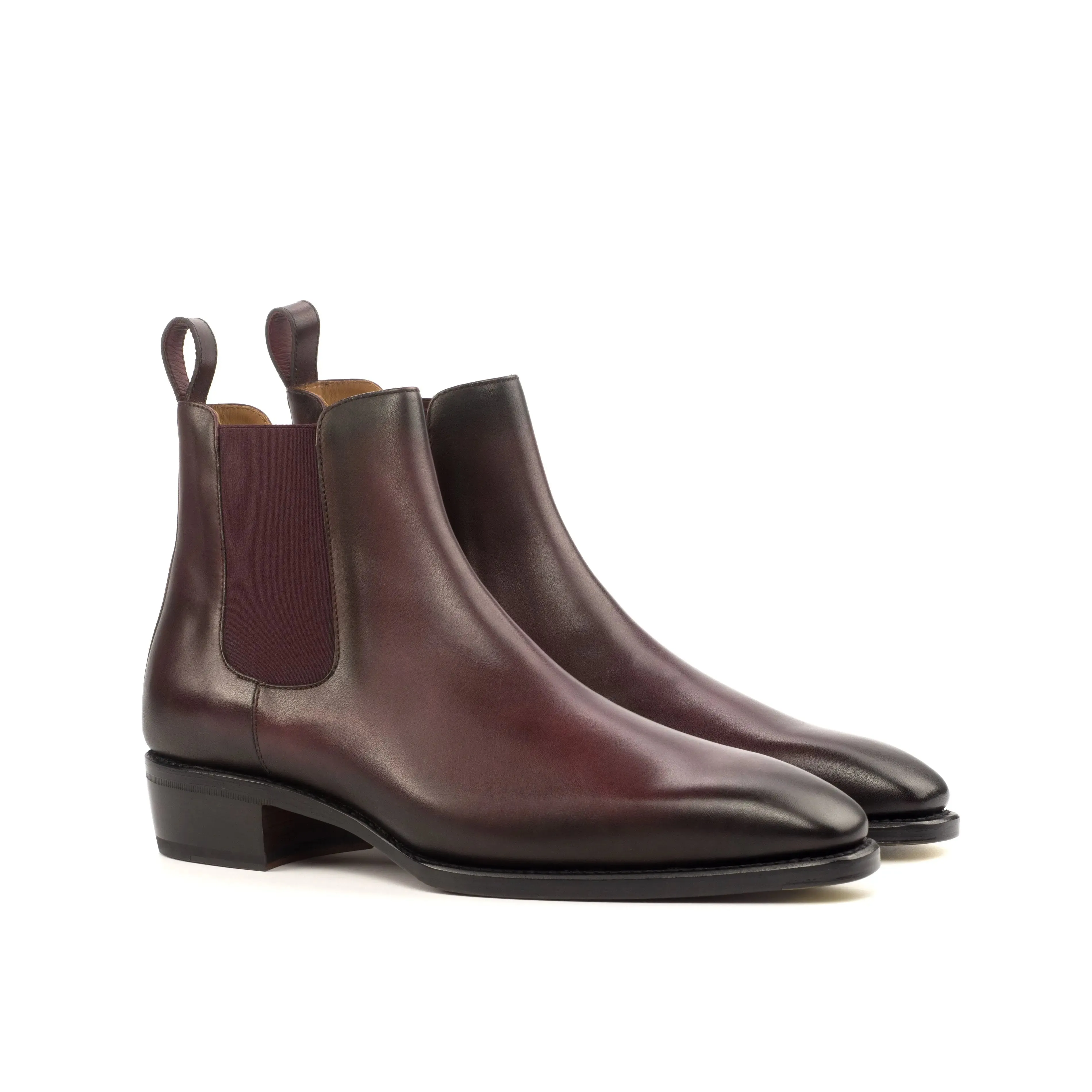 DapperFam Monza in Burgundy Men's Italian Leather Chelsea Boot