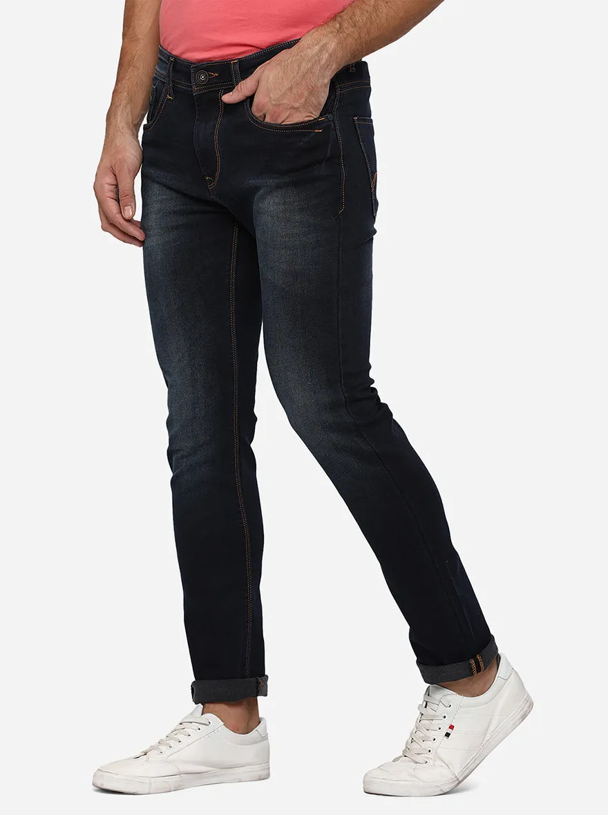 Dark Blue Washed Slim Fit Jeans | JadeBlue