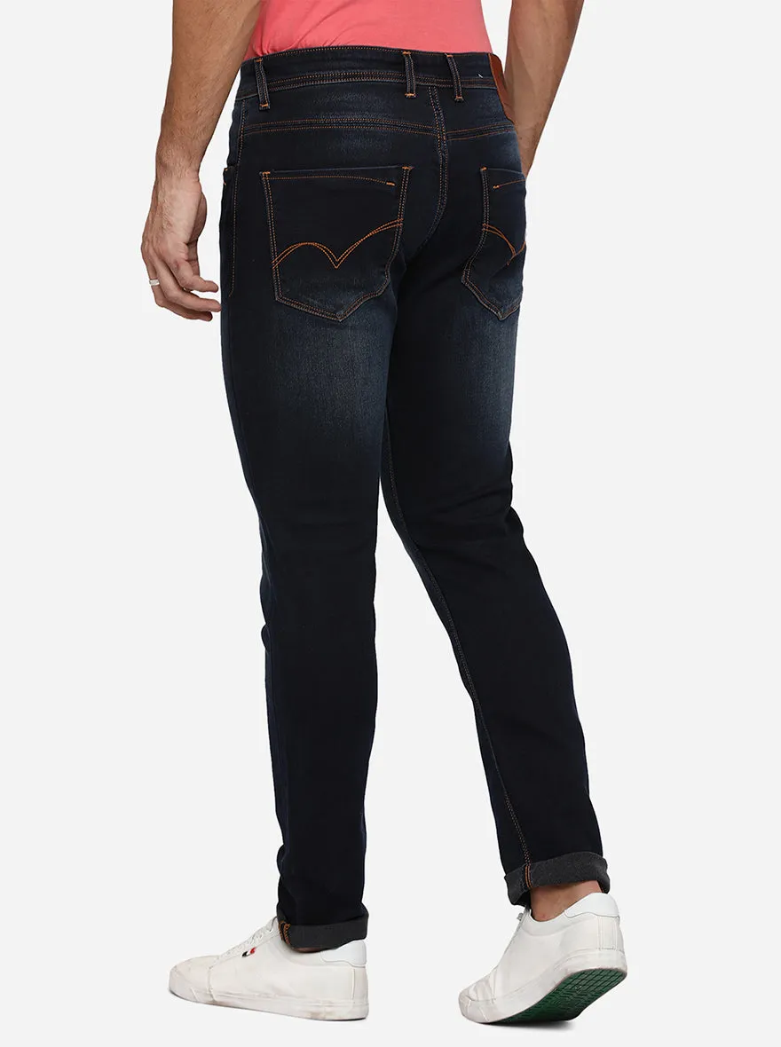 Dark Blue Washed Slim Fit Jeans | JadeBlue