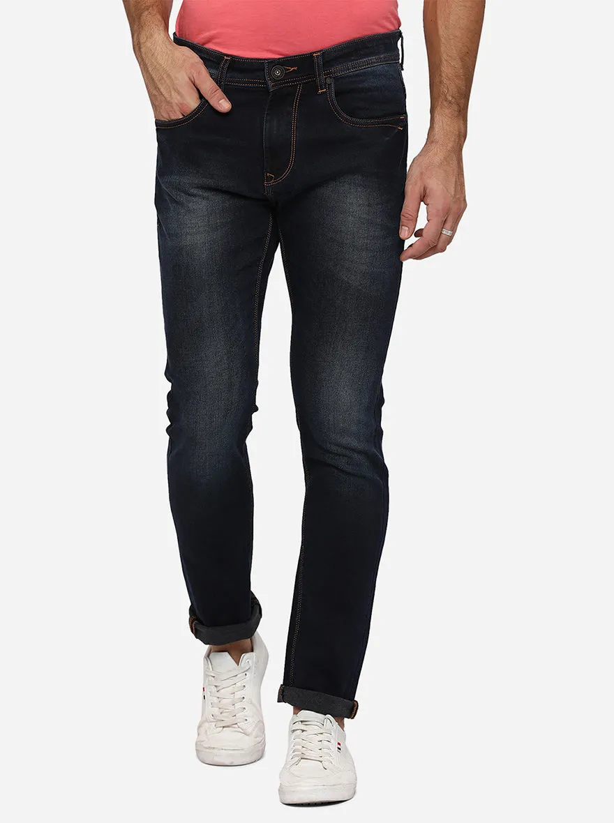 Dark Blue Washed Slim Fit Jeans | JadeBlue