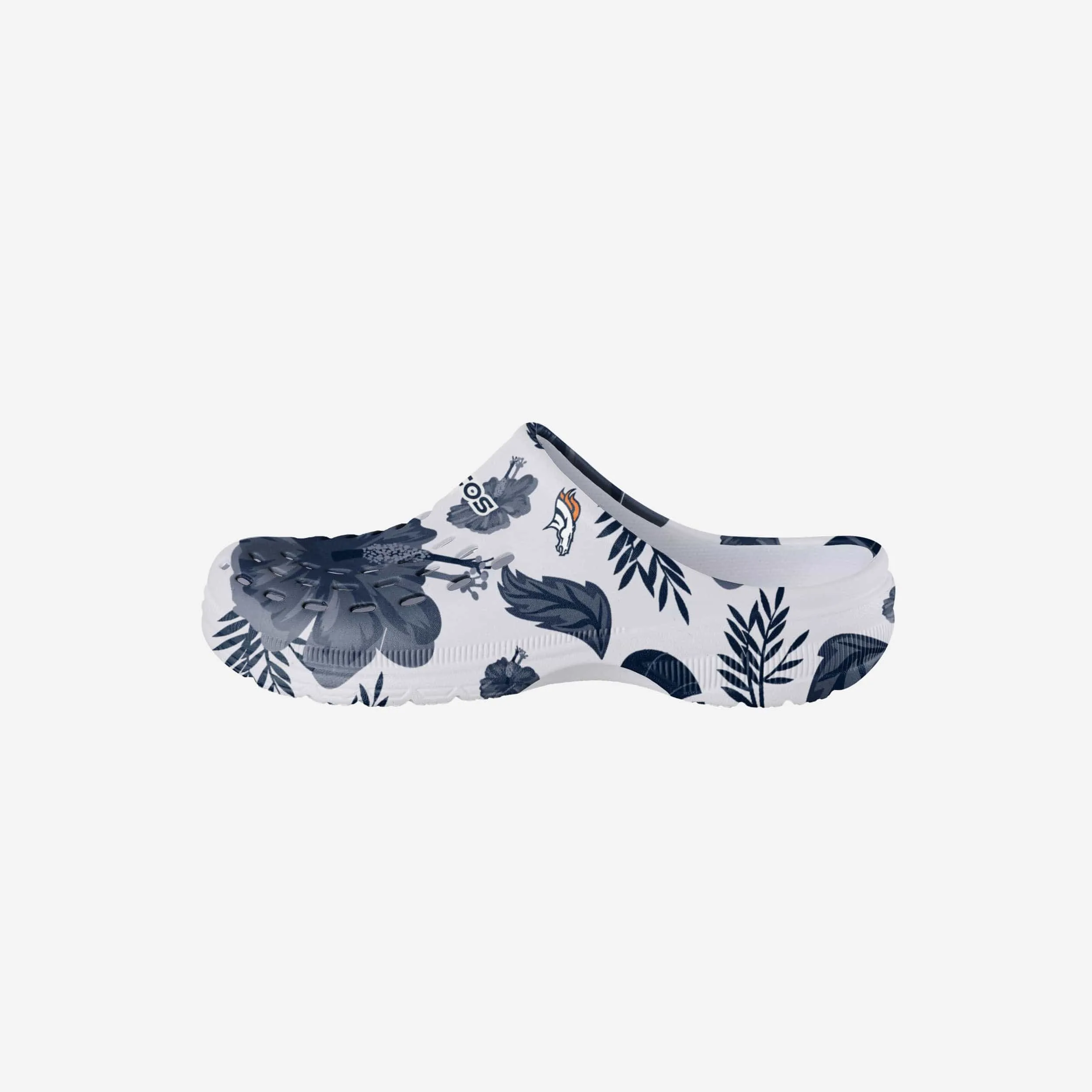 Denver Broncos Womens Floral White Clog