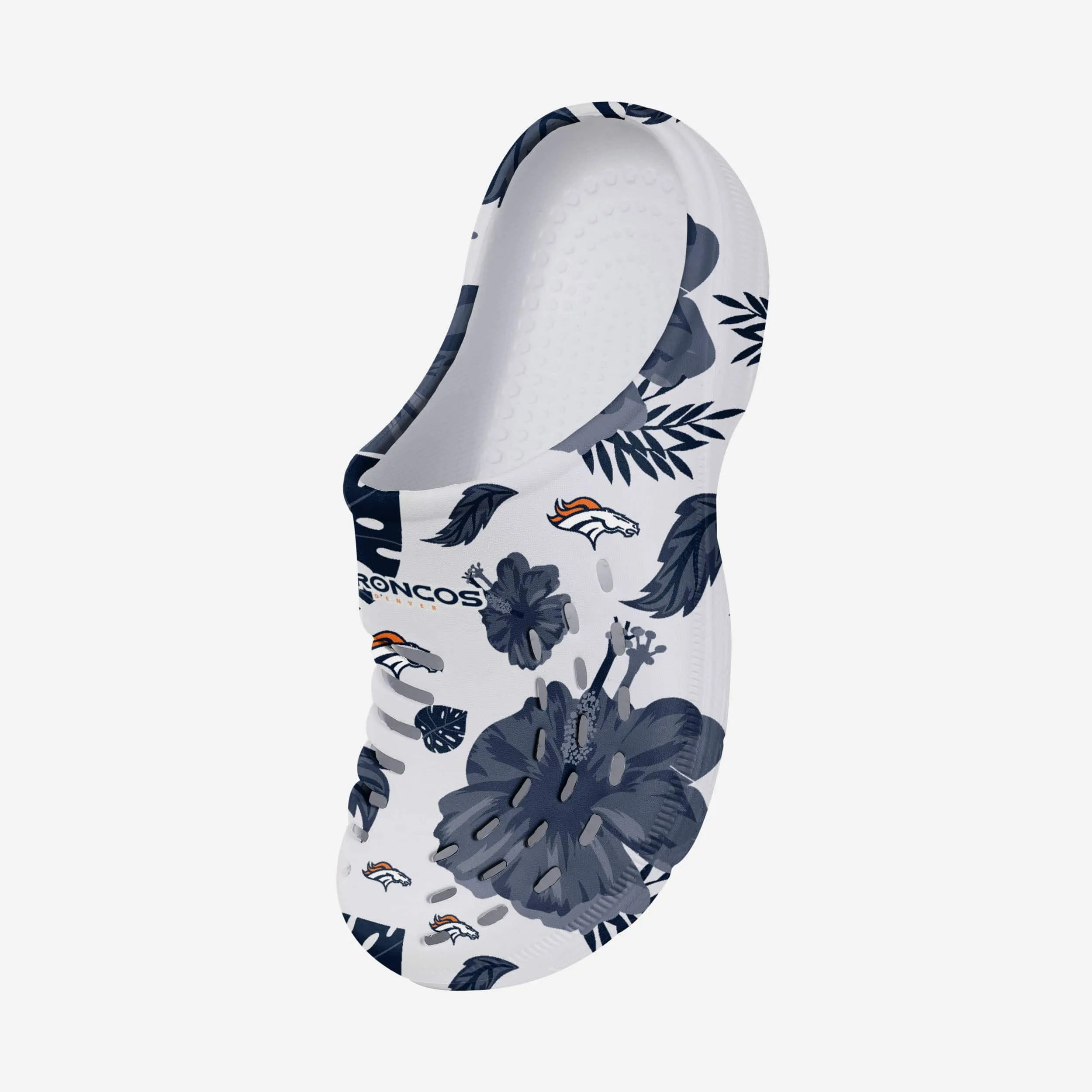 Denver Broncos Womens Floral White Clog