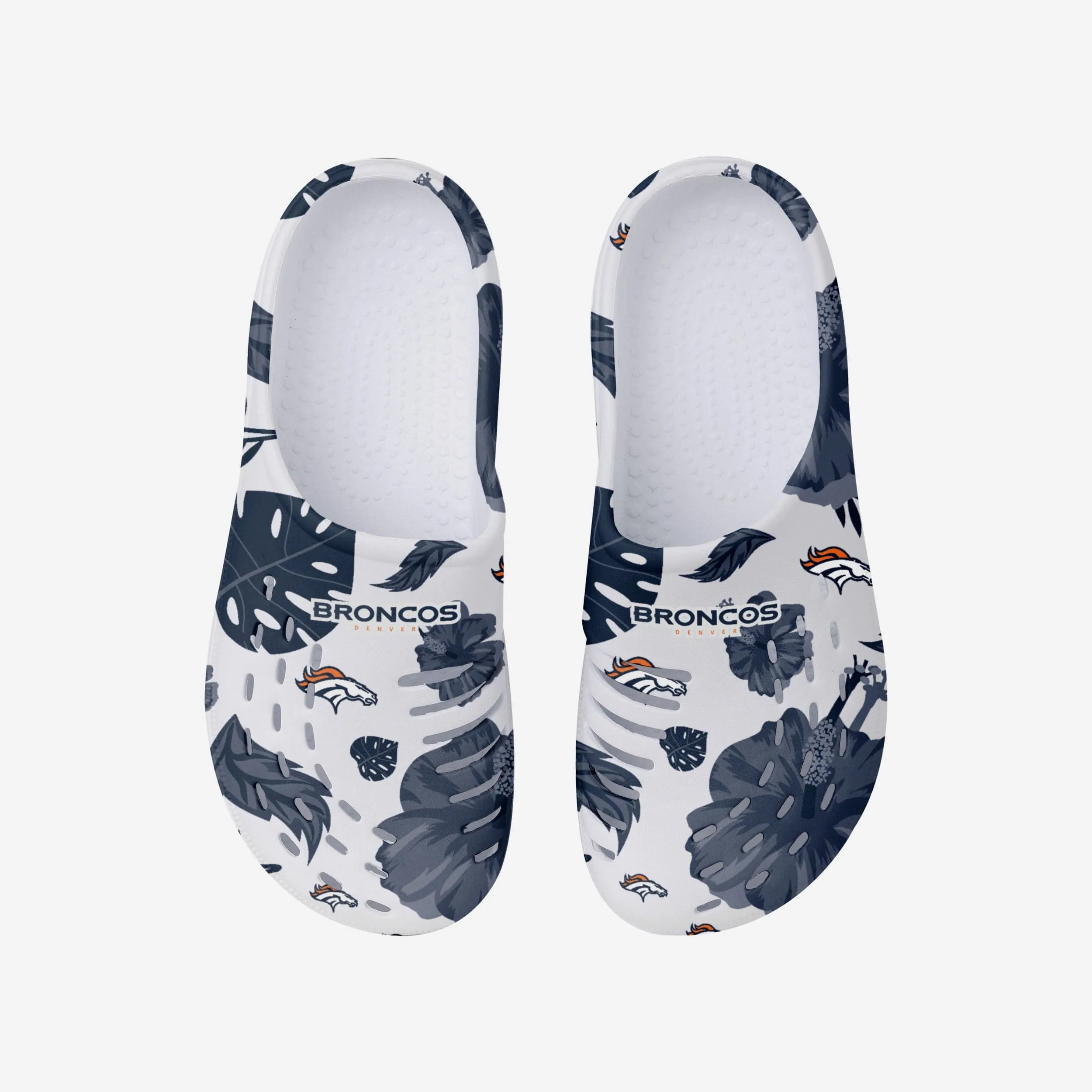 Denver Broncos Womens Floral White Clog