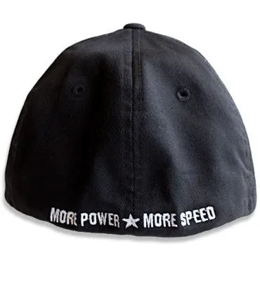 Detroit Muscle Flex Fit Hat, Black with Small White Logo