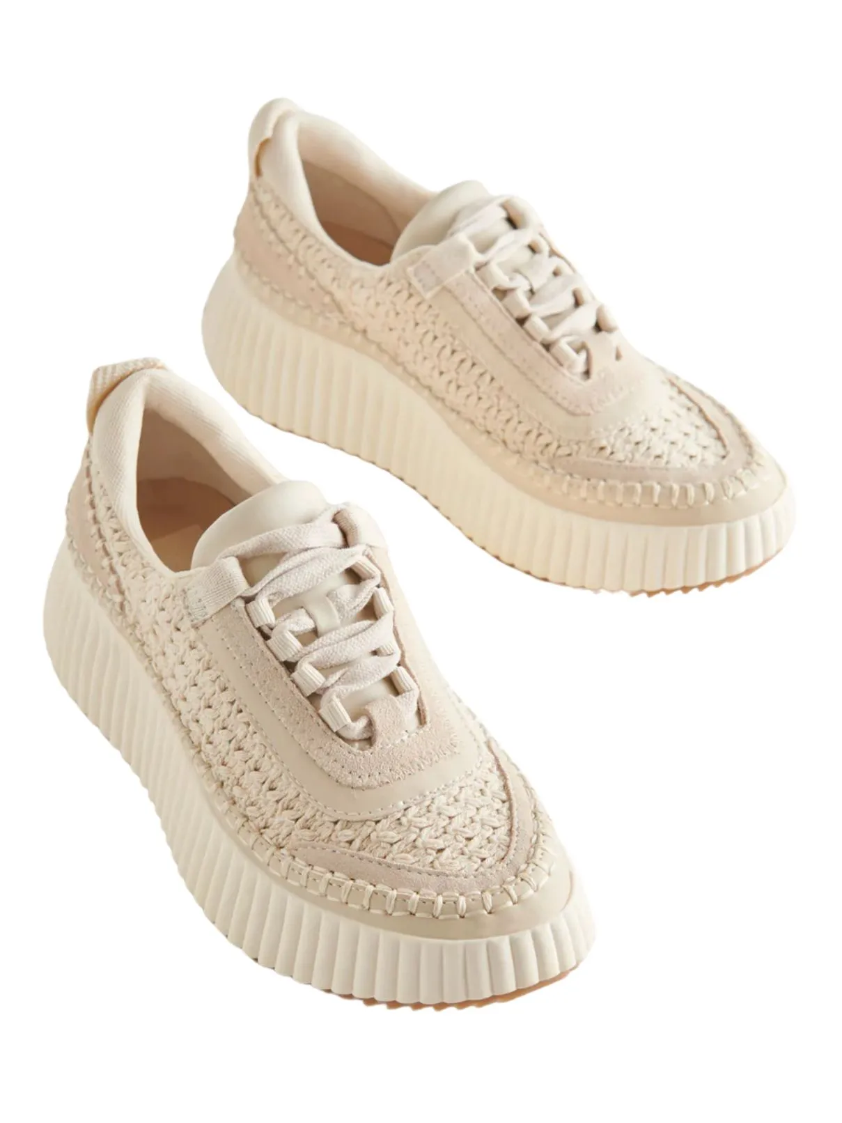 Dolce Vita Dolen Knit Sneakers in Sandstone