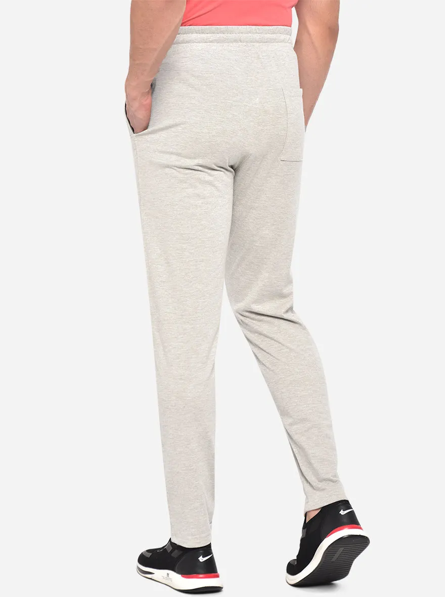 Ecru Melange Solid Regular Fit Track Pant | JadeBlue