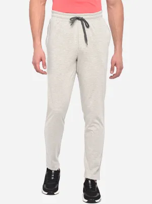 Ecru Melange Solid Regular Fit Track Pant | JadeBlue