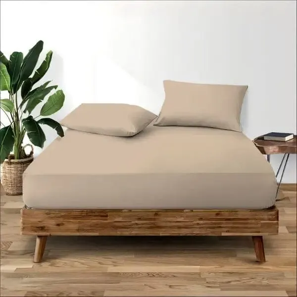 Egyptian Cotton 400 Thread Count Fitted Sheet Stone