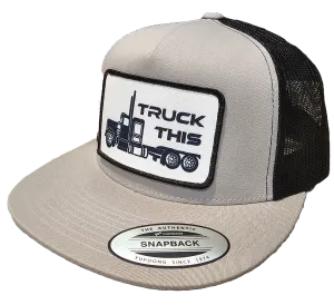 Flat Bill Snap Hat Silver Truck This