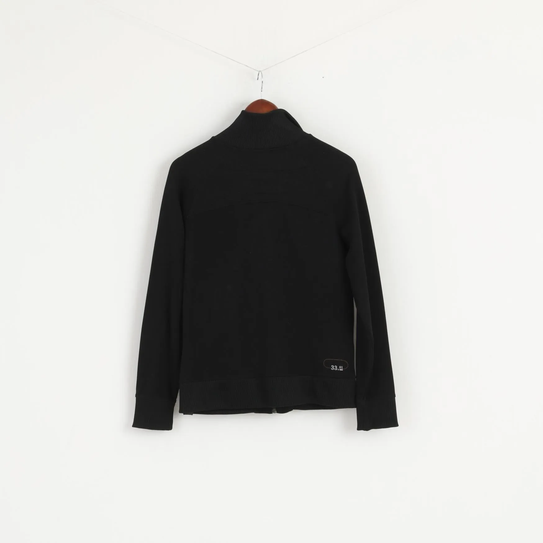 G-STAR RAW Women M Sweatshirt Black Zip Up Fitted Trainer Cardigan Top