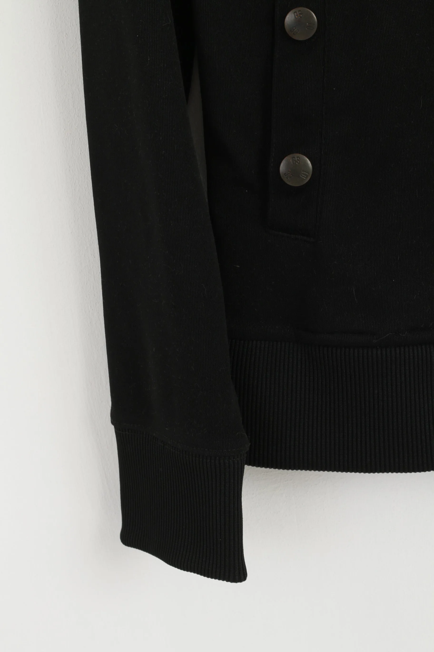 G-STAR RAW Women M Sweatshirt Black Zip Up Fitted Trainer Cardigan Top