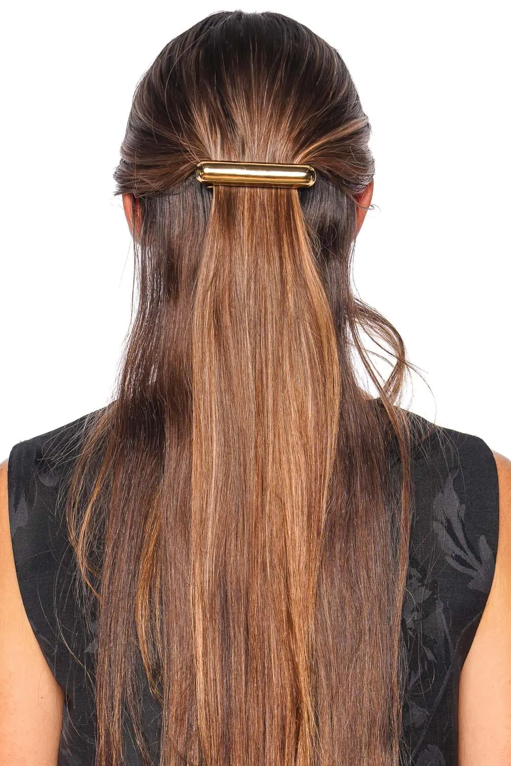 Gold Glossy Bar Barrette
