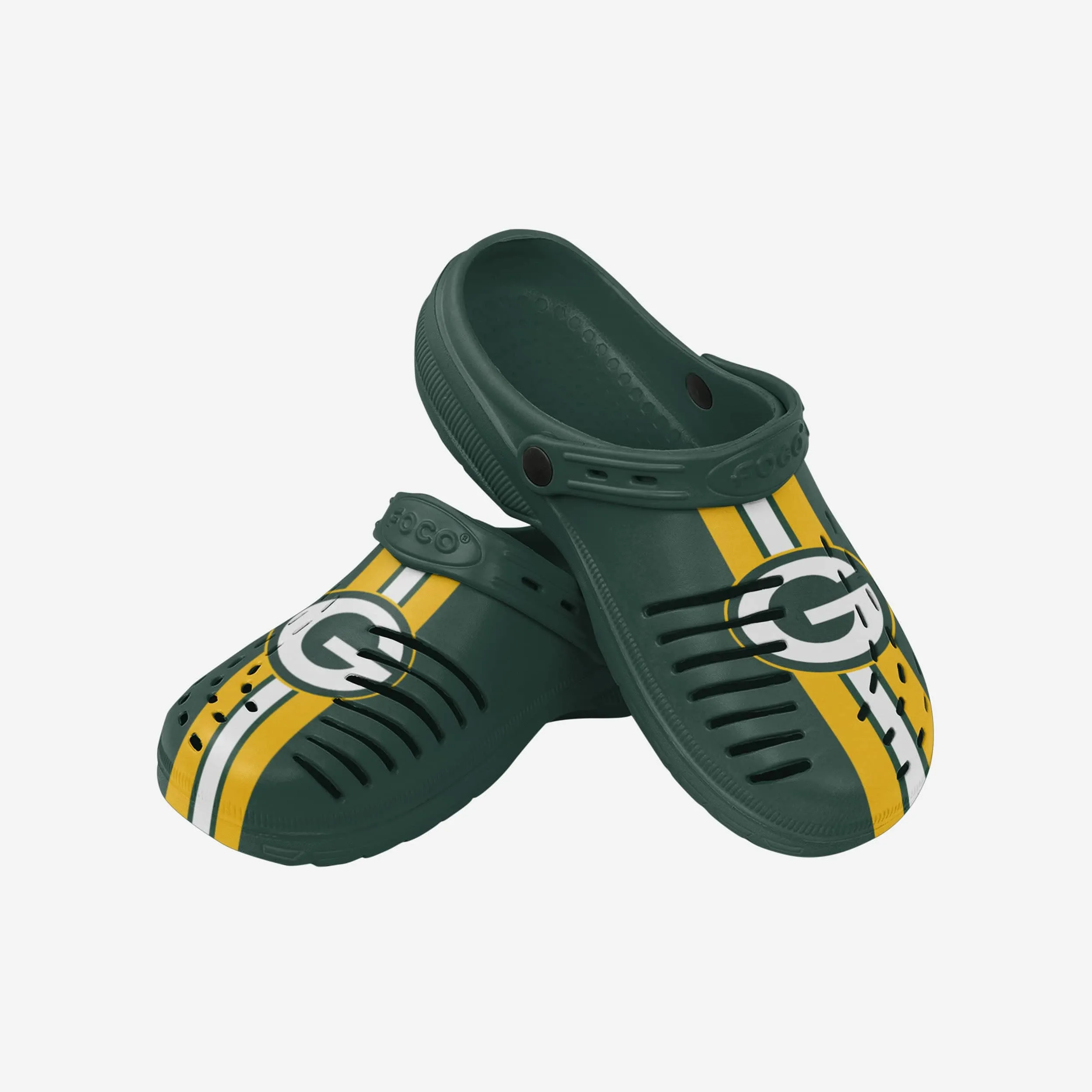 Green Bay Packers Team Stripe Clog With Strap