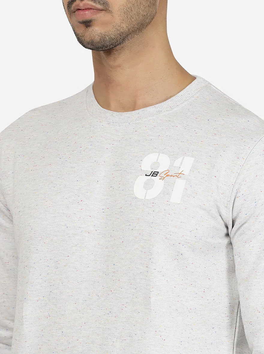 Grey Solid Regular Fit Winter T-Shirt | JadeBlue