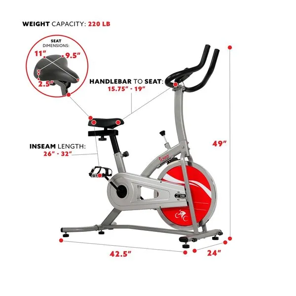 Indoor Cycling Stationary Exercise Bike Chain Drive