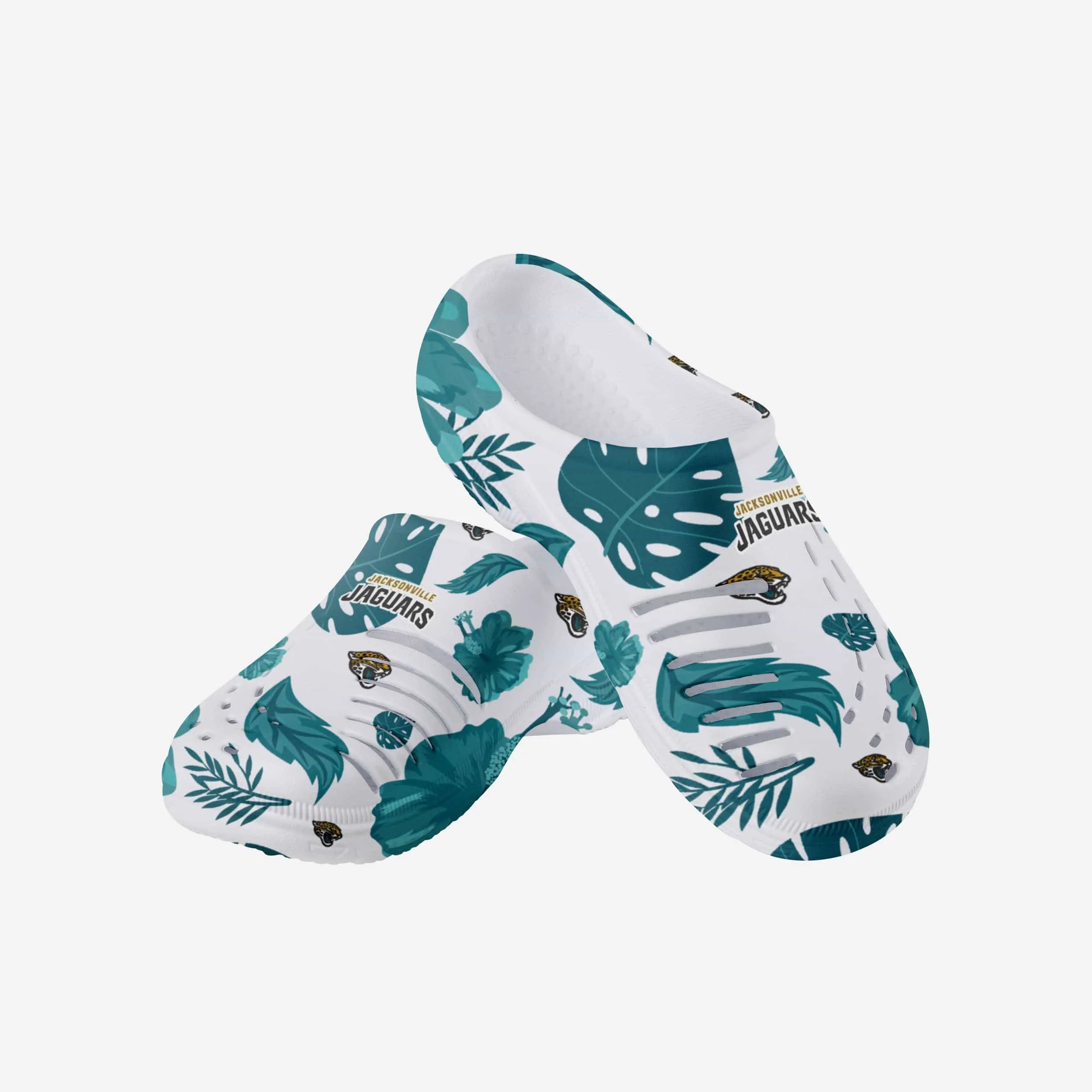 Jacksonville Jaguars Womens Floral White Clog
